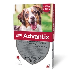 Advantix spot on 10-25 kg közötti kutyák részére 4 db/doboz Advantix spot on 10-25 kg közötti kutyák részére 4 db/doboz