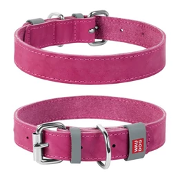 Waudog Classic bőr nyakörv, 30-39 cm, rózsaszín Waudog Classic bőr nyakörv, 30-39 cm, rózsaszín