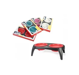 Camon Szilikon utazó tál összecsukható 2 x 600 ml, állvánnyal