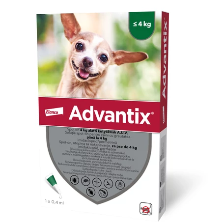 Advantix spot on 4 kg alatti kutyák részére 4 db/doboz