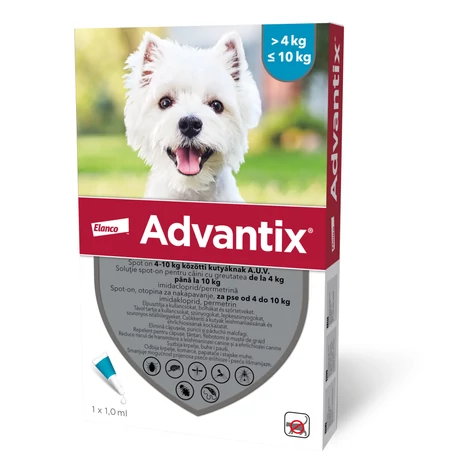 Advantix spot on 4-10 kg közötti kutyák részére  4 db/doboz
