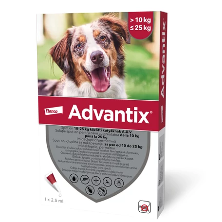 Advantix spot on 10-25 kg közötti kutyák részére 4 db/doboz