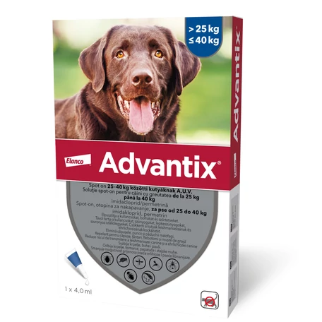 Advantix spot on 25-40 kg közötti kutyák részére 4 db/doboz