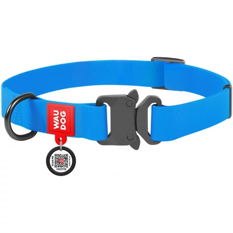 Waudog gyorskioldású csatos vízálló nyakörv, 15 mm széles, 23-35 cm hosszú, kék