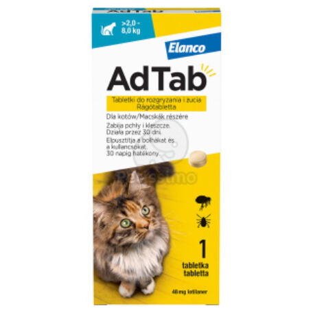 AdTab 48 mg rágótabletta macska (2,0-8,0 kg)