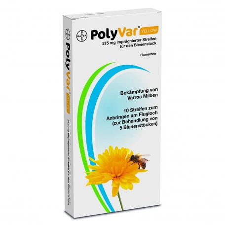 PolyVar Yellow 275 mg impregnált csík méhkaptárban való alkalmazásra 10csík/csomag