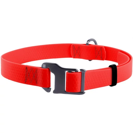 Waudog vízálló nyakörv, 20 mm széles, 25-50 cm, piros